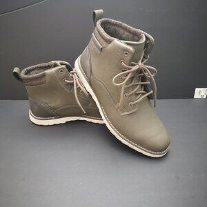 George Men's Size 12 Everyday Comfort Faux Leather Taupe / Brown Ankle Boots